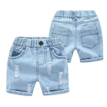 Summer Baby Boys Denim Shorts Fashion Hole Children Jeans South Korea Style Boy