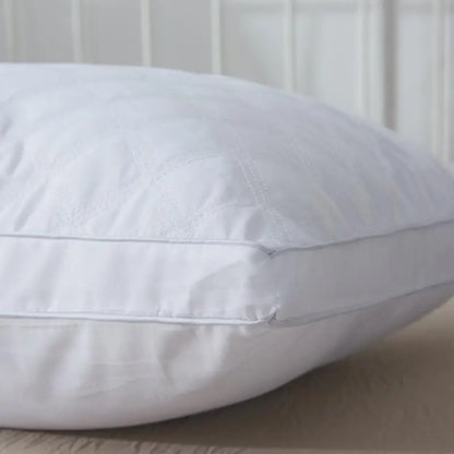 J7 White Soft Feather Fabric Pillow Sleep Pillow  Stretch Neck Pillow