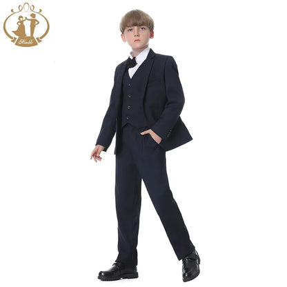 Spring Autumn Children's Formal Suit Set Flower Boys Wedding Party Performance