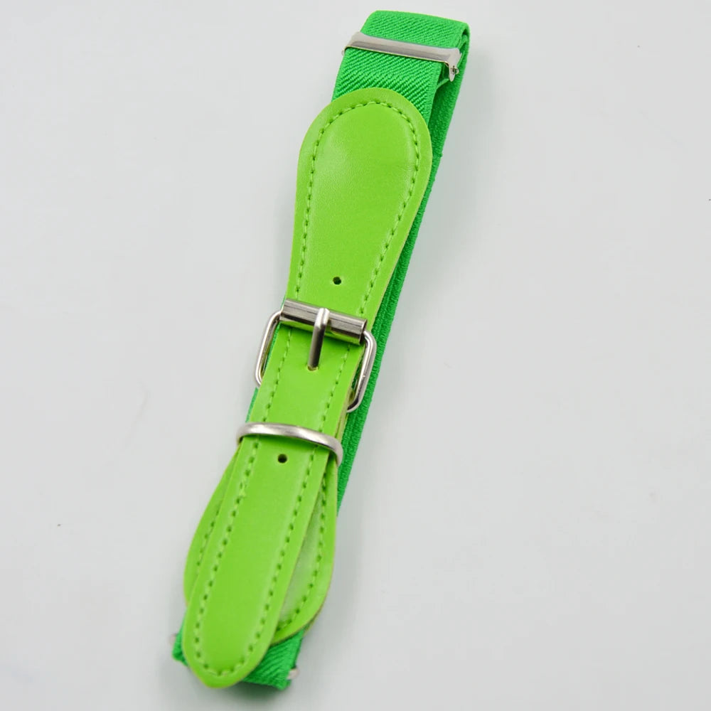 Fashion Children Candy Belt Girls/Boys Elastic Waist Belt Kids Pu Leather High