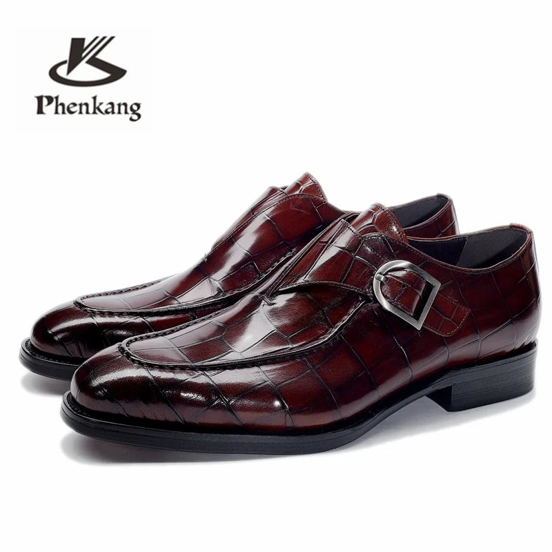 Men Leather Shoes Business Dress Suit Shoes Men Brand Bullock Genuine