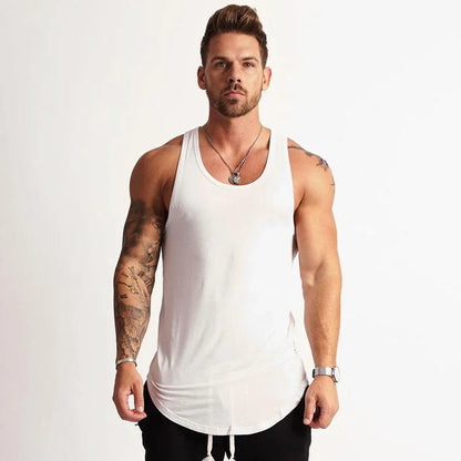 2023 Gym Workout Sleeveless Shirt Tank Top Men Bodybuilding Clothing Fitness