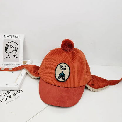 MILANCEL Kids Winter Warm Kids Boys Hats Fur Lining Earcuff Cartoon