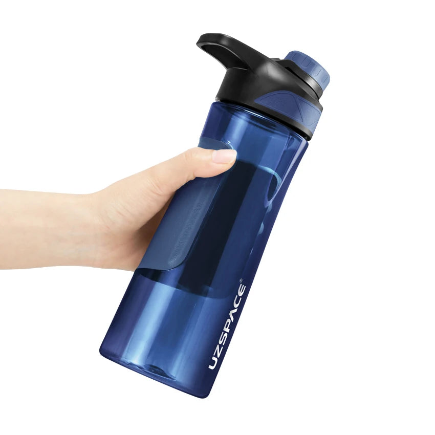 New UZSPACE Water Bottle BPA Free Shaker Portable Sport Plastic Cup Gym Kettle