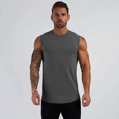 2023 Gym Workout Sleeveless Shirt Tank Top Men Bodybuilding Clothing Fitness