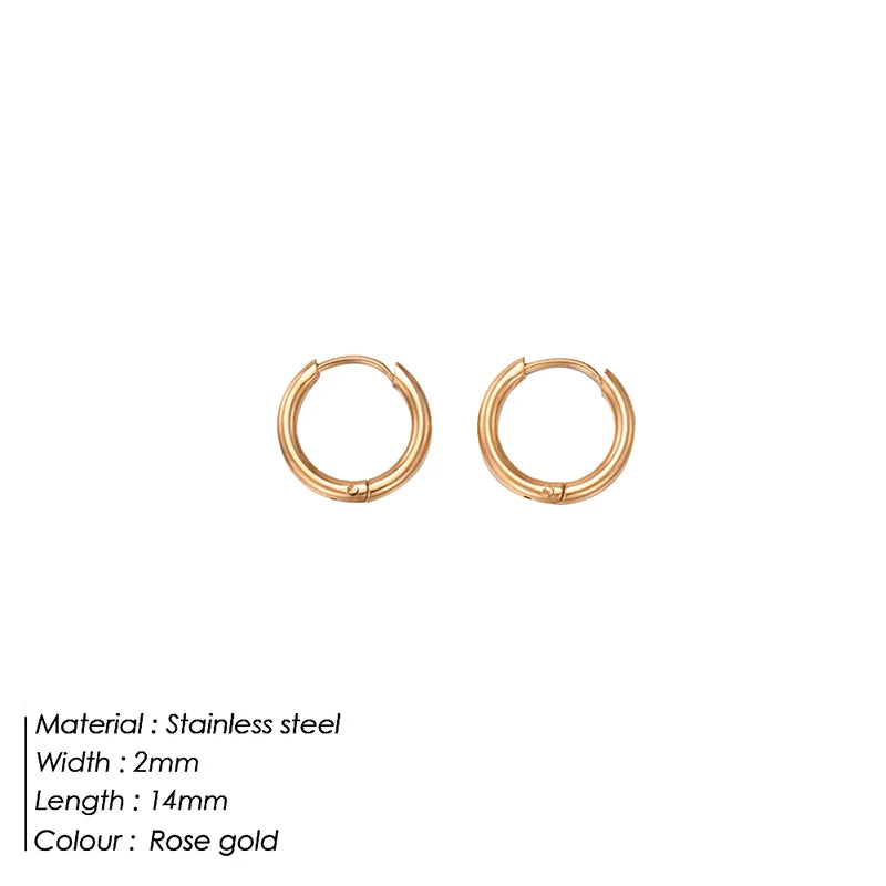 eManco Circle Round Buckles Earring Stainless Steel Earrings Minimalist Trendy