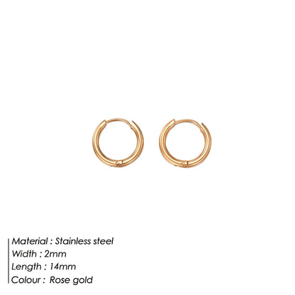 eManco Circle Round Buckles Earring Stainless Steel Earrings Minimalist Trendy