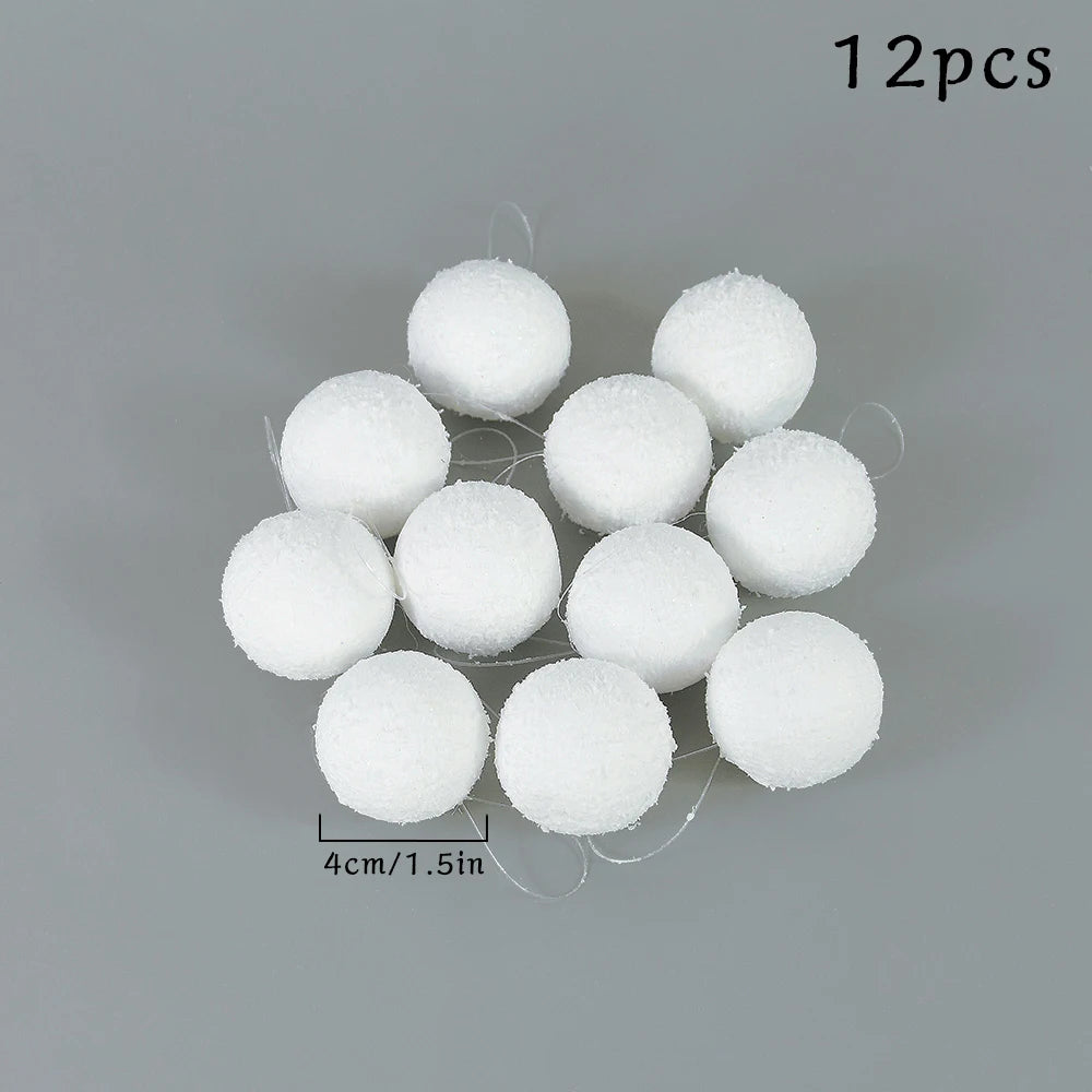 10/8/6cm Shatterproof White Foam Christmas Balls for Xmas Tree Decor Christmas