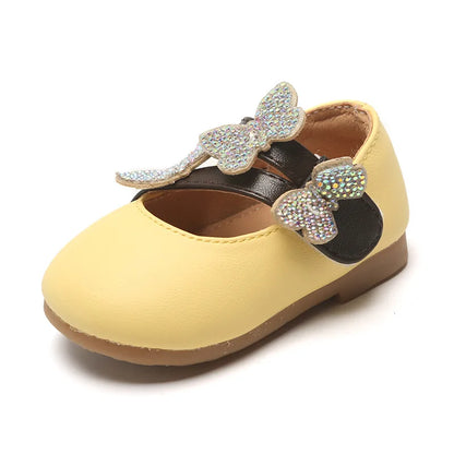 Princess Shoes Butterfly Sequins Baby Soft Bottom Shoes Girls Baby