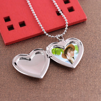 HOOH 1PC Heart Shaped Friend Photo Picture Frame Locket Pendant for Necklace