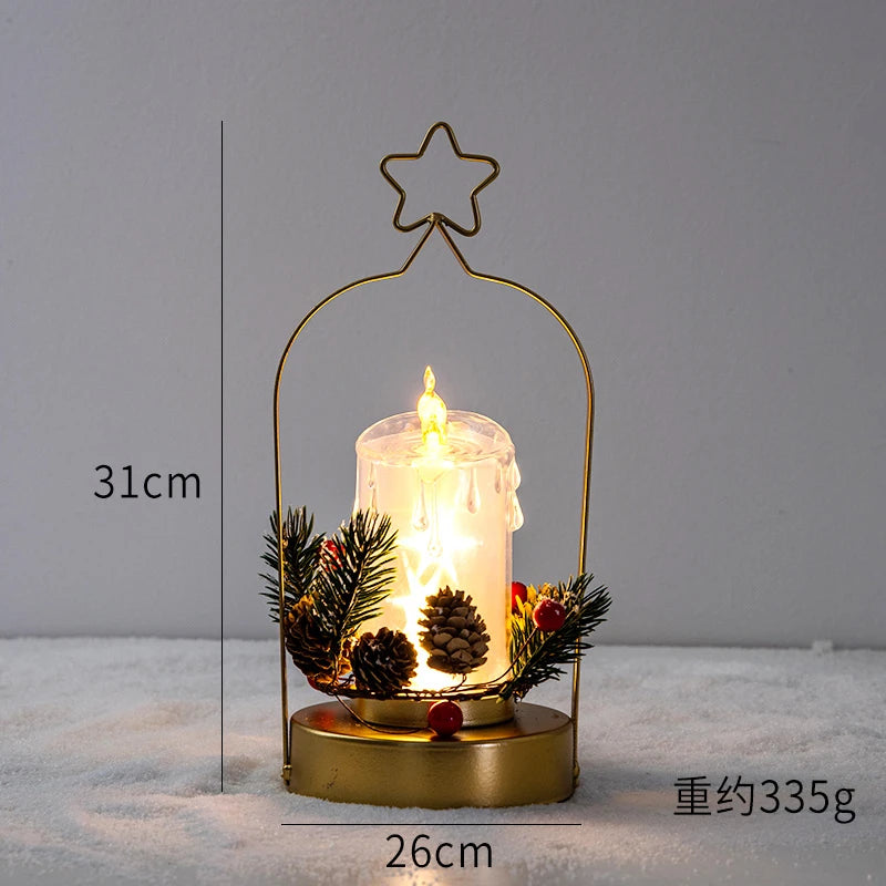 Glass Glowing Christmas Tree Decoration Night Light Ornaments Luminous New Year