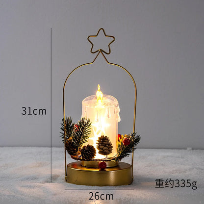 Glass Glowing Christmas Tree Decoration Night Light Ornaments Luminous New Year