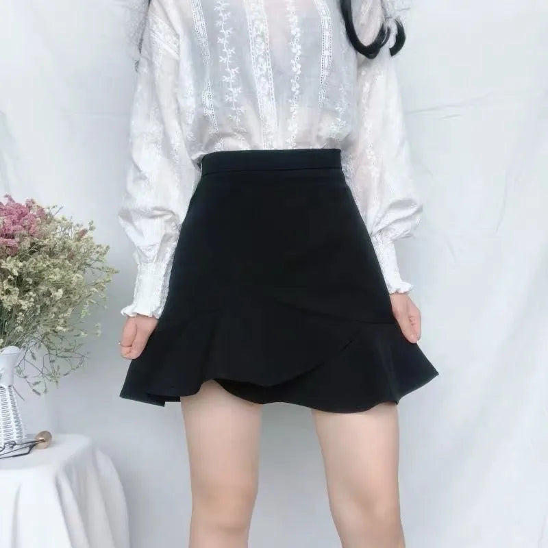 Skirts Women Summer Ruffles Korean Style Hip-Skirt Slender Mini skirt