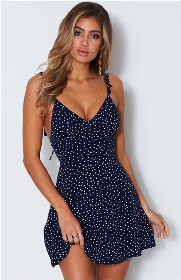 Lady Polka Dot Dungaree Dress Women's Suspender Dress Sexy