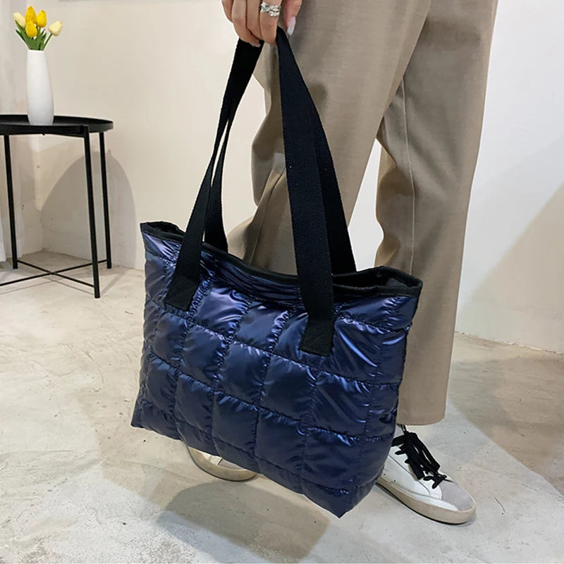 New Fashion Large Tote Padded Handbags Autumn Quilted