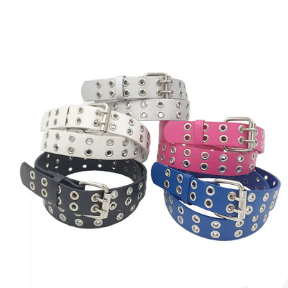 Fashion Children Kids Solid Color Belt Unisex Hollow Out Small Holes Belts