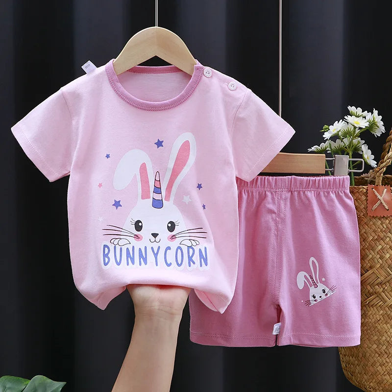 Fashion Baby Girls Clothes Summer Baby Girls Sets Cute Girls T-Shirt + Shorts