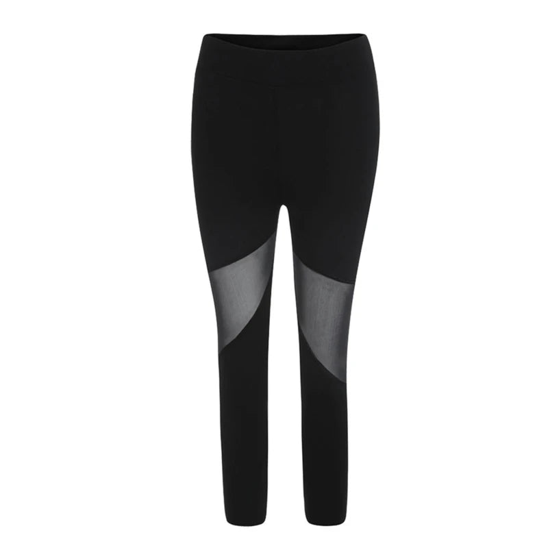 Black Patchwork Mesh Leggings Women's Jeggings Legins Women Leggins Female