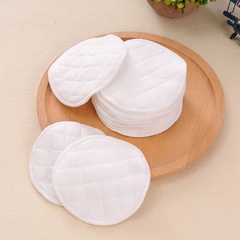 6 Pairs 3 Layers Cotton Reusable Breast Pads Nursing Waterproof Organic Plain