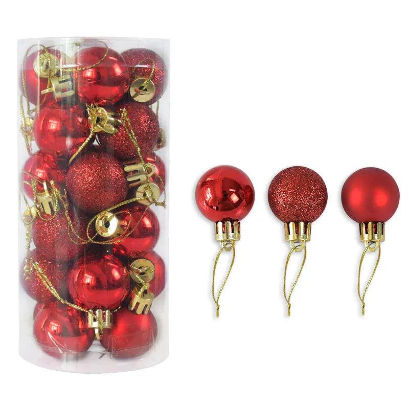 3cm 24pcs New Year Balls Decorations for Tree Hanging Bauble Ball New Year