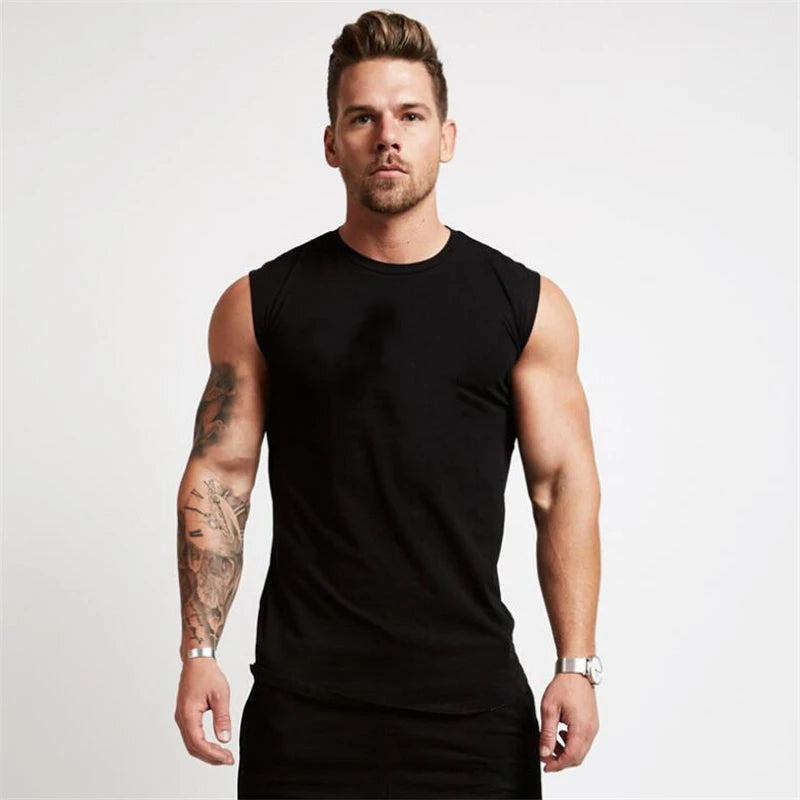 Muscleguy Brand Gyms Clothing Workout Sleeveless Shirt Tank Top Men