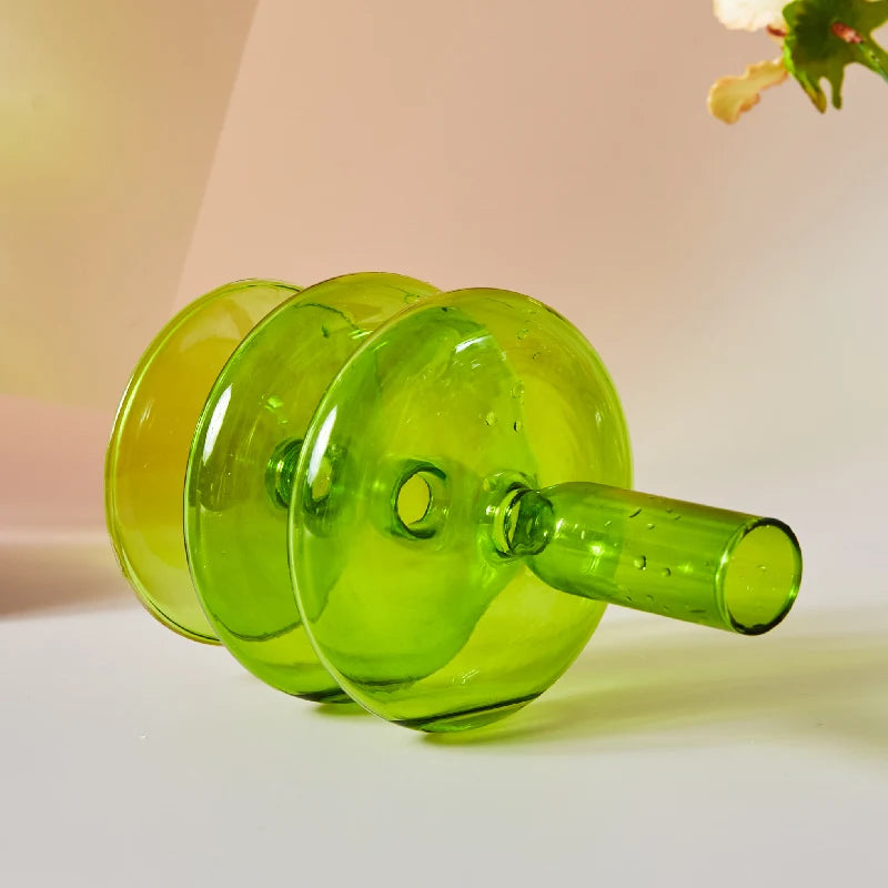 Lazzy House Candle Holders Decoration Wedding Nordic Green Glass Candlestick