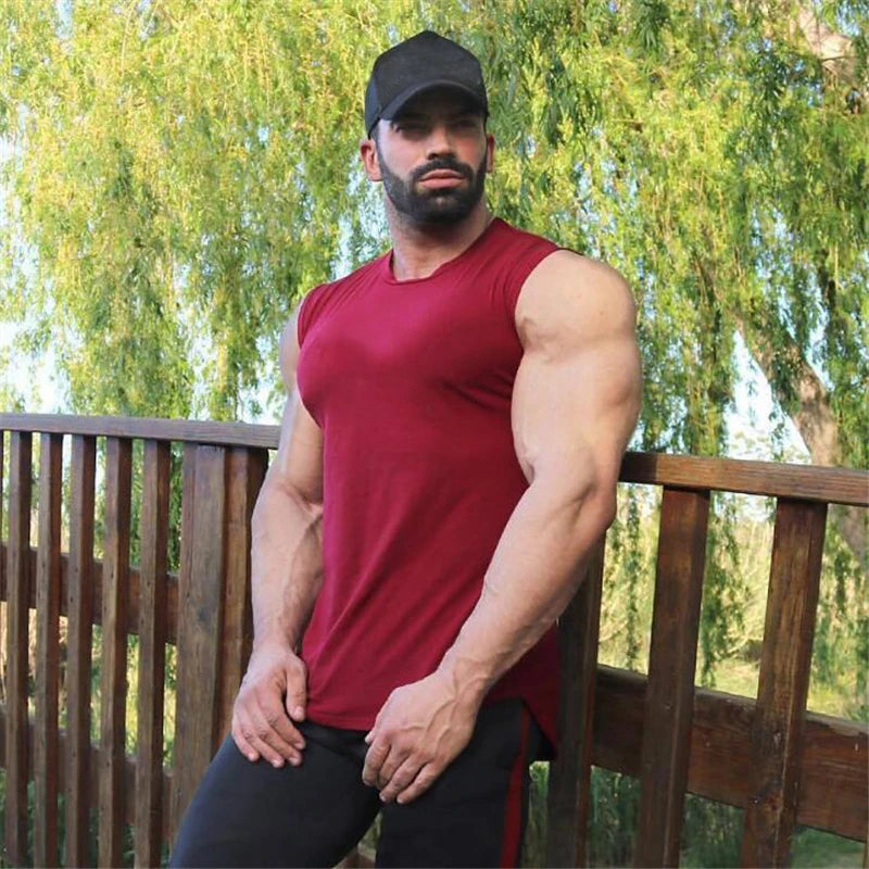 Men's Compression Sleeveless Tight Shirt Fitness Mens Blank Tank Top