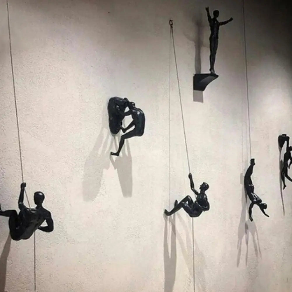 Industrial Style Climbing Man Resin Wall Hanging Decoration