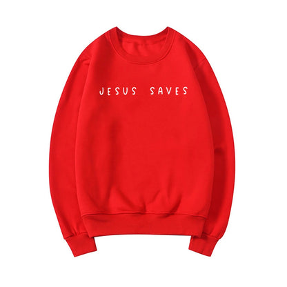 Jesus Saves Sweatshirt Christian Sweatshirts Faith Top Crewneck Sweatshirt