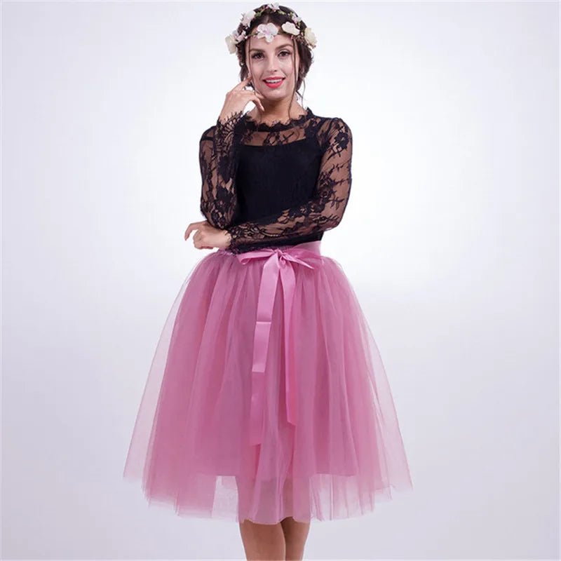 5 Layers 65cm Fashion Tulle Skirt Pleated TUTU Skirts Girls