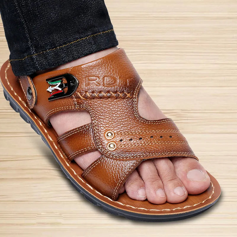 Genuine Leather Men Sandals Male Summer Shoes Outdoor Casual  Sandals Cowhide