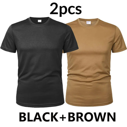 MEGE 3 Pcs/2 Pcs Men Camouflage T Shirt Army Military ShortSleeve O-Neck