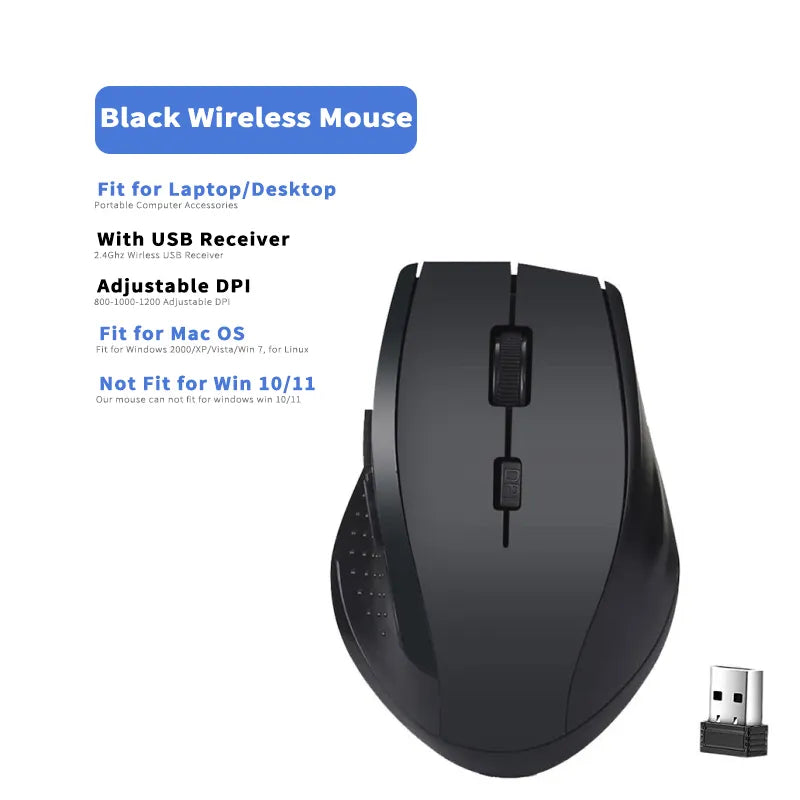 2.4Ghz Wireless Mouse Gamer for Computer PC Gaming Mouse With USB Receiver