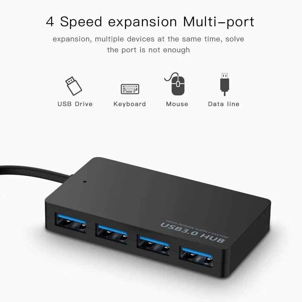 1pc High Speed USB 2.0/3.0 HUB Multi USB Splitter 4 Ports Expander Multiple USB