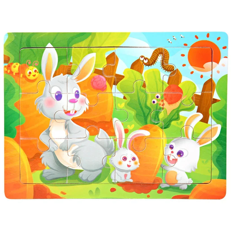 Mini Size 15*10CM Kids Toy Wood Puzzle Wooden 3D Puzzle Jigsaw for Children