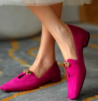 Ladies Flat Shoes Round Toe Solid Color Single Shoes Retro Elegant Shoes Casual