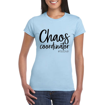 Chaos Coordinator Teacher T Shirt Women Short Sleeve Funny T Shirts Cotton Lady