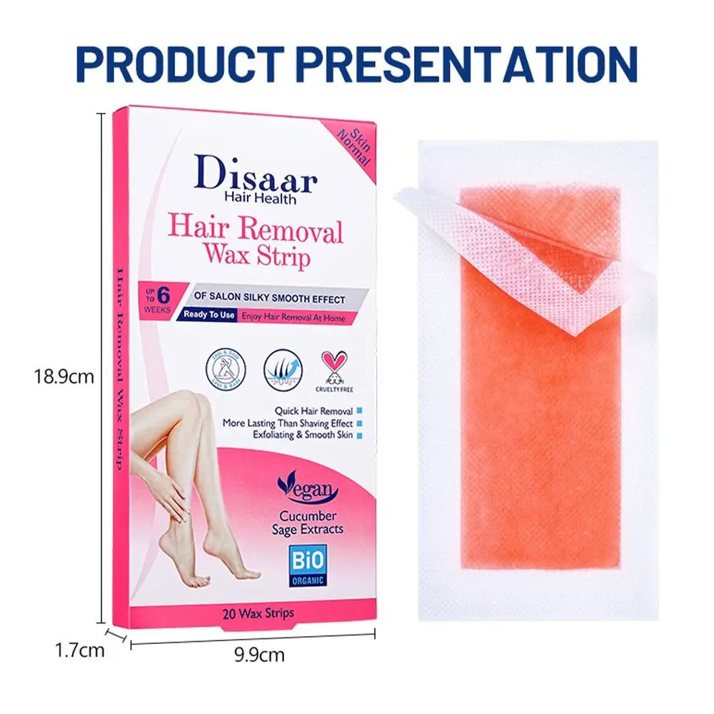 20Pcs/Set Hair Removal Wax Paper Professional Non-Permanent Depilatory Body