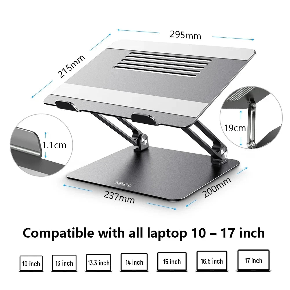 NILLKIN Aluminum Alloy Laptop Holder ,Foldable Multi-Angle Laptop Stand