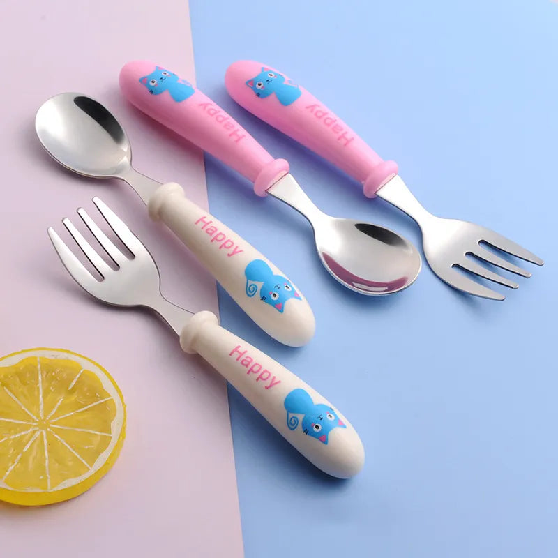 Baby Gadgets Tableware Set Children Utensil Stainless Steel Toddler Dinnerware