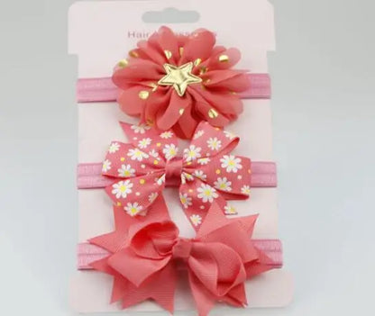 On Sale 3pcs New Baby Girl Boy Elastic Flower Headband Children