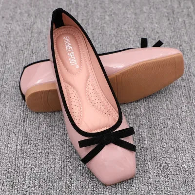 Fashion 2023 New Square Square Flat Bottom With  Version of Single Shoes