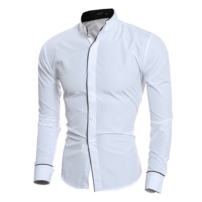 Wholesale Casual Plain Color Men's Shirts Long Sleeve Mens Button Up Shirts