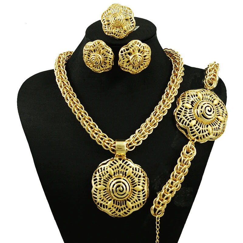 African Big Chain Jewelry Sets African Necklace  Jewelry Set Wholesale Women