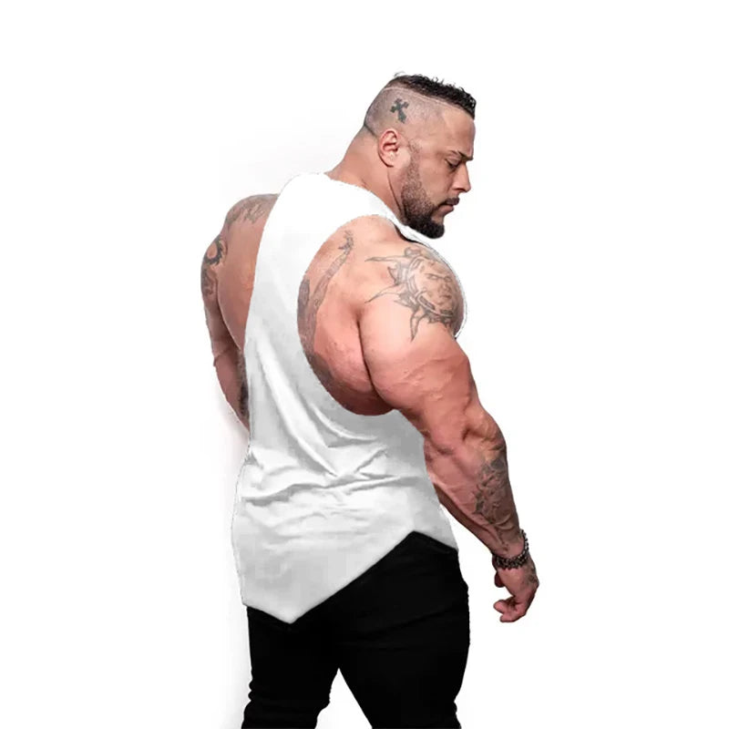 New Summer Bodybuilding Cotton Tank Tops Gyms Fitness Vest Male Sleeveless