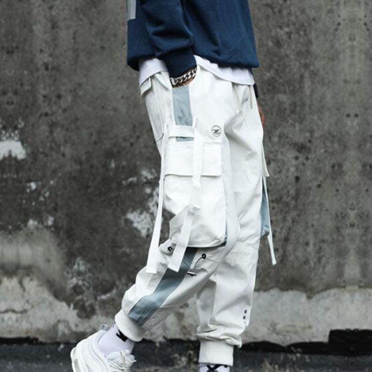 Streetwear Mens Multi Pockets Cargo Harem Pants Hip Hop Casual Male Track Pants