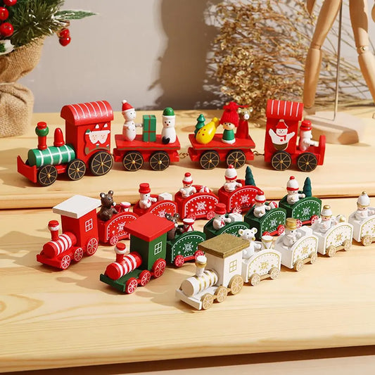 Wooden/Plastic Christmas Train 2022 Christmas Decorations for Home Xmas