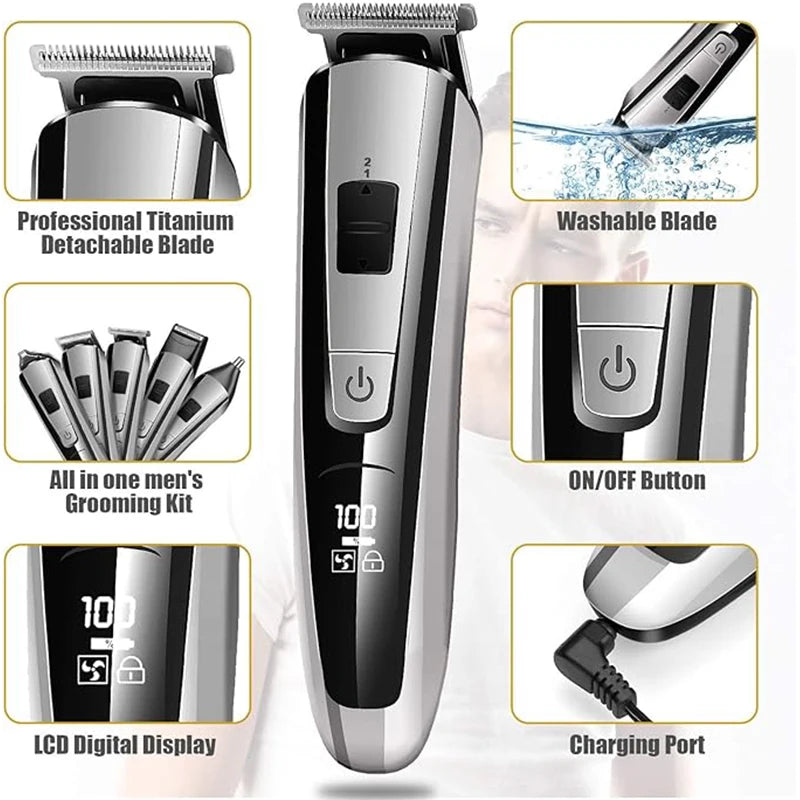 Kemei Hair Trimmer Electric Hair Clipper Beauty Kit Multifunction Trimmer