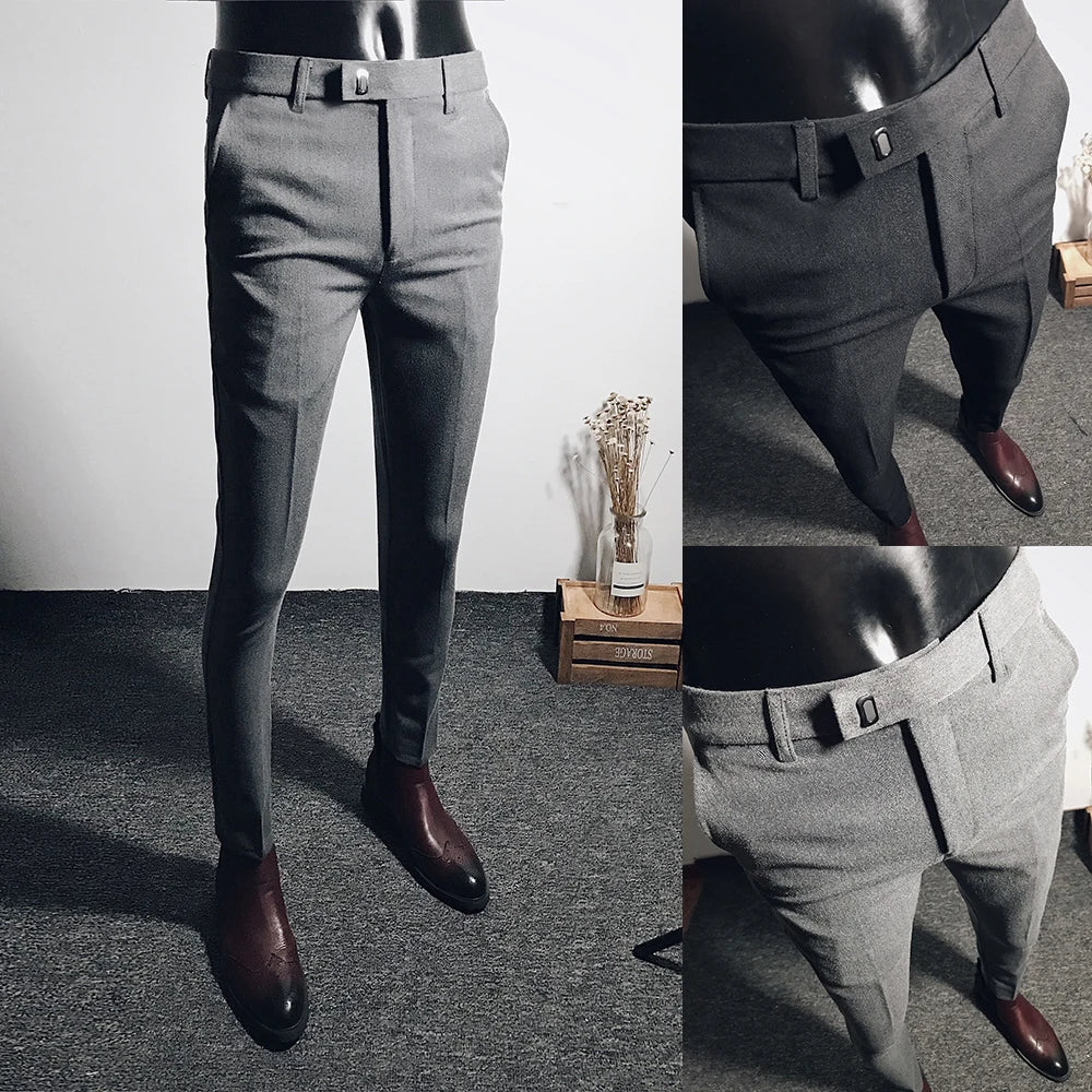 2024 New Slim Men's Pants Stretch Trousers Men Sunmmer High Quality Classic