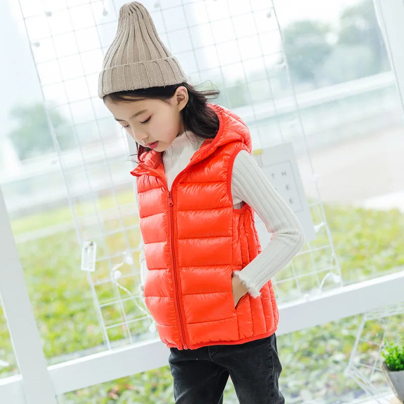 Kids Vest Children's Girls Vest Hooded Jacket Winter Autumn  Waistcoats